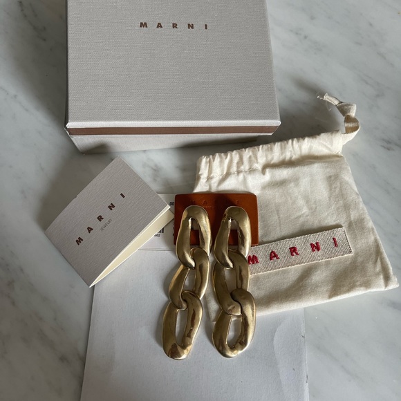 Marni gold link earrings - Picture 2 of 7
